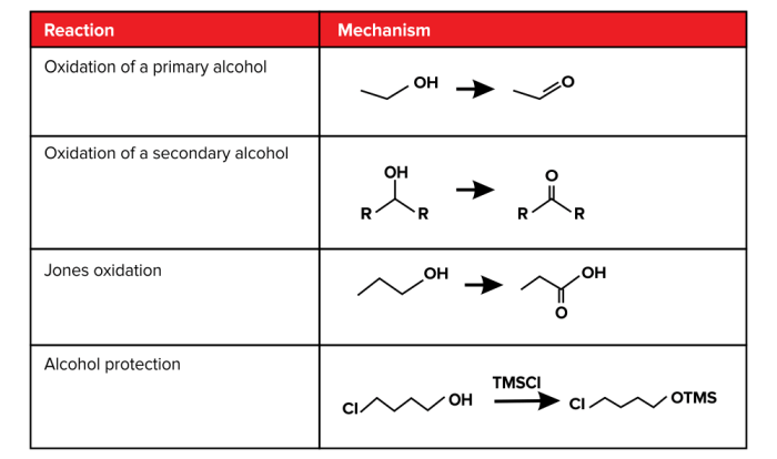 Organic chemistry reactions for mcat