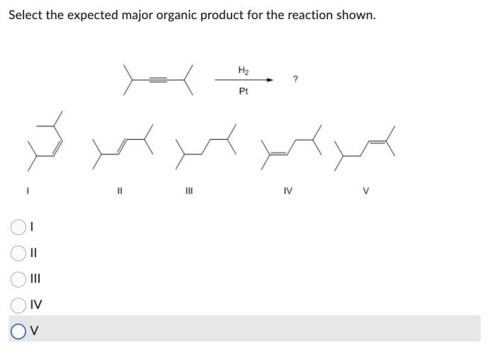 Select the expected major organic product for the reaction shown